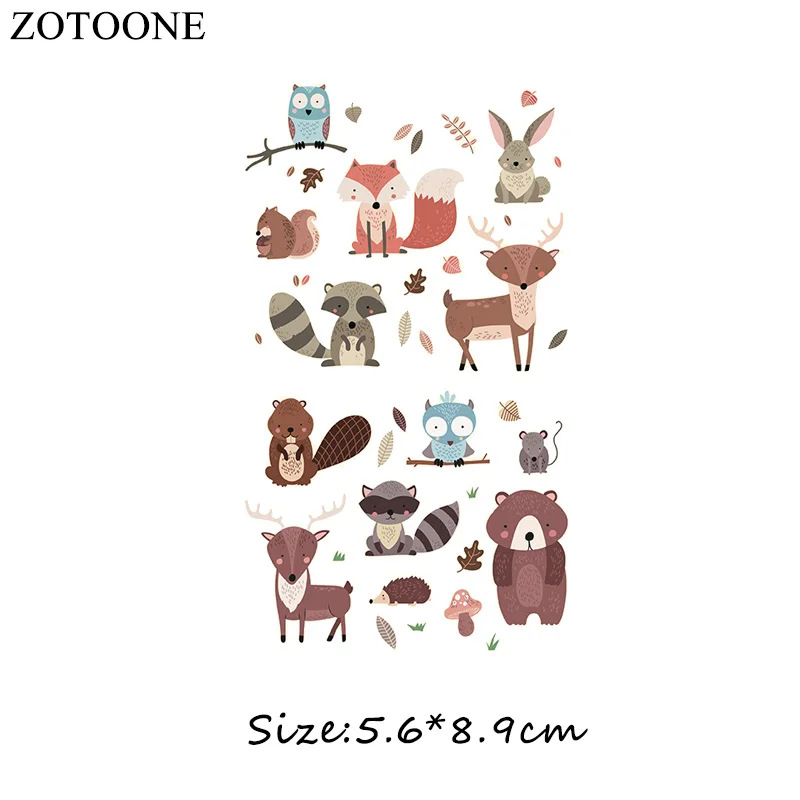 ZOTOONE Cartoon Animal Patches Set A-level Washable DIY Accessory Decoration Clothes Iron-on Transfers Patches Gift for Kids D ZOTOONE Cartoon Animal Patches Set A-level Washable DIY Accessory Decoration Clothes Iron-on Transfers Patches Gift for Kids D