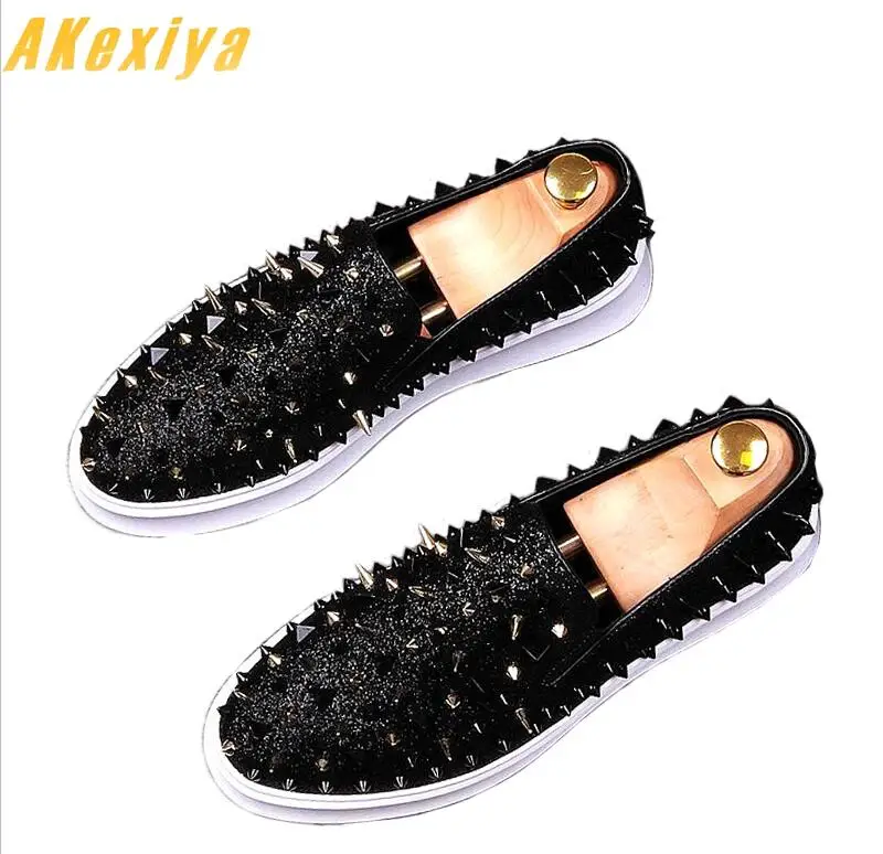 studded slip on shoes