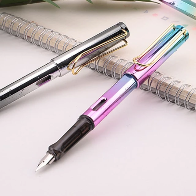 Piston Fountain Pen 4 Colors Refillable Ink Student's Posture Pens For  Writing Calligraphy Fountain Pen School Supply Stationery - AliExpress