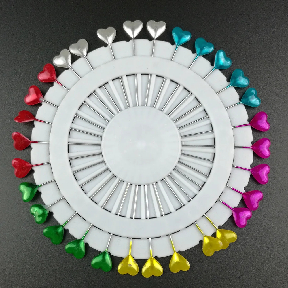 

30PCS Round Pearl Head Pins Sewing Dressmaking Pin Heart Head Decorative Sewing Needles Stainless Steel Embroidery Sewing Pin