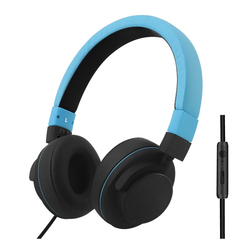 GORSUN GS788 HiFi Adjustable Headset Earphone 3 5mm Wired Foldable Headphone with Microphone Volume Control for CellphonePC