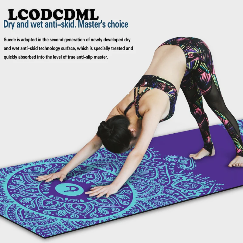 Natural rubber professional yoga mat fitness mat sport printing non
