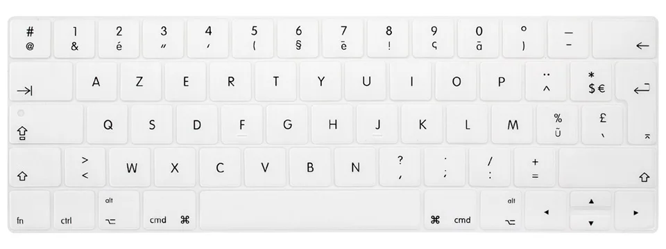 Clavier AZERTY раскладка силиконовая клавиатура чехол для нового Macbook Pro 13 15 с сенсорной панелью A1706 A1707 A1989 A1990 защита кожи - Цвет: Белый