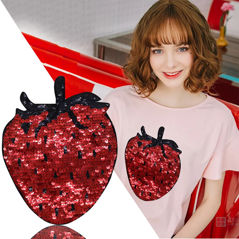 

sequins red strawberry cloth paste DIY decorative clothing pattern decals