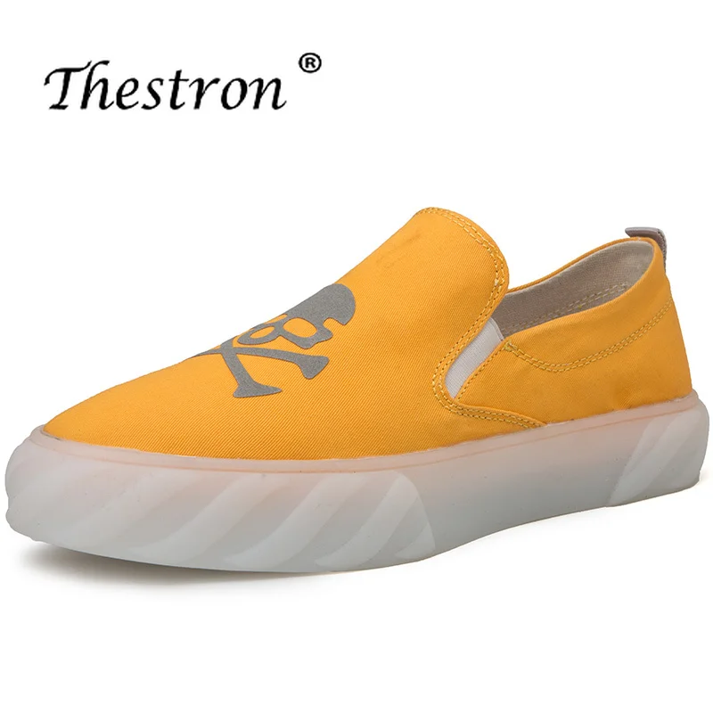 2019 Hot Men Casual Canvas Shoes Yellow Fashion Men Flats Shoes Anti Slip Canvas Mens Sneakers Original Youth Walking Shoes