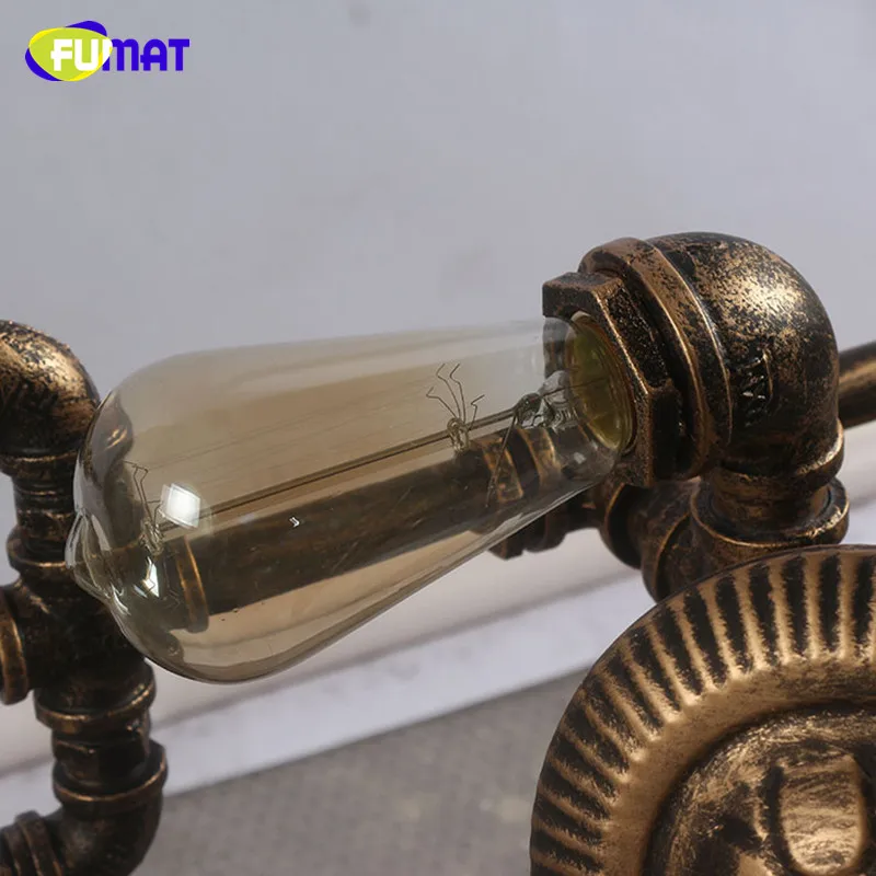 FUMAT Retro Antique Table Lamps Cafe Living Room Loft Industrial Gear Desk Lamp for Bar Decoration Water Pipe Wheel Table Lamp FUMAT Retro Antique Table Lamps Cafe Living Room Loft Industrial Gear Desk Lamp for Bar Decoration Water Pipe Wheel Table Lamp