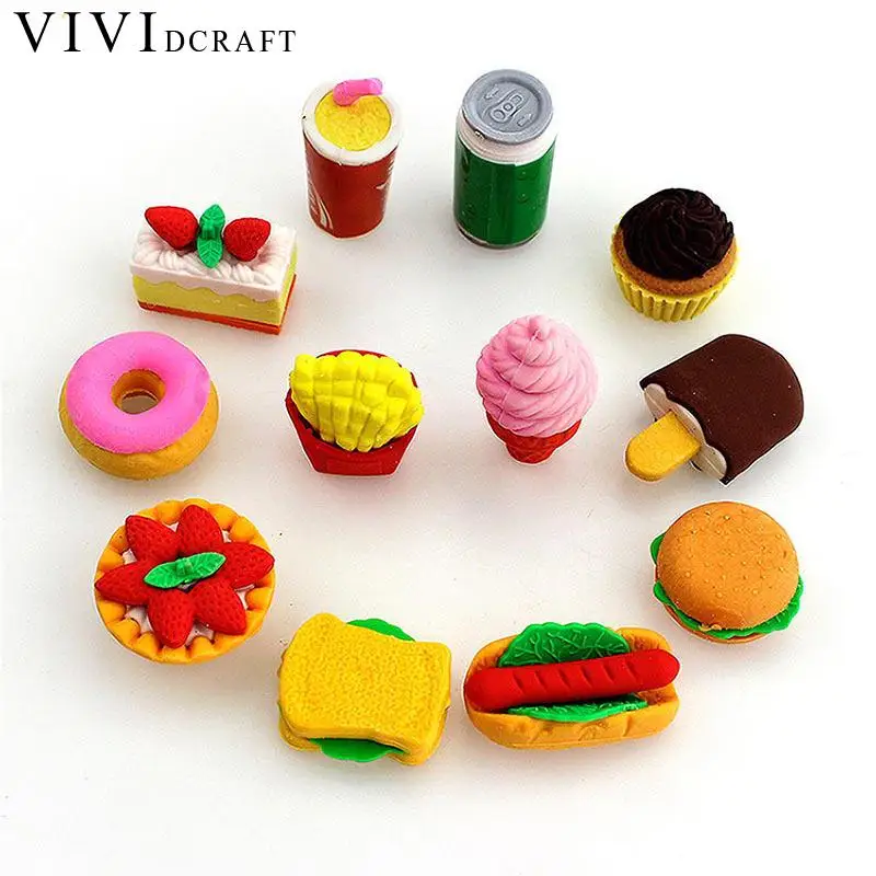Vividcraft Creative Gifts for Kids Cartoon Rubber Novelty Erasers Set