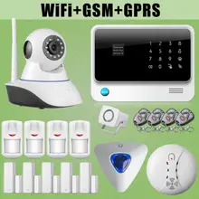 Chuangkesafe G90B WiFi Inalámbrica GSM Alarma Antirrobo Intruso Cámara IP Sensor + Sirena de Destello de Fuego