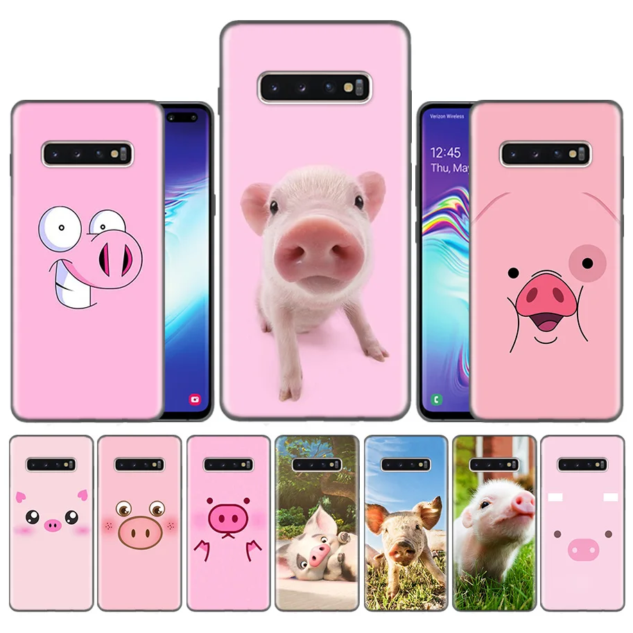 

Capas Case Coque for Samsung Galaxy S10 S9 S8 Plus 5G A30 A50 A70 A40 A20 Note 8 9 10 Cover Carcass pig Cute pink