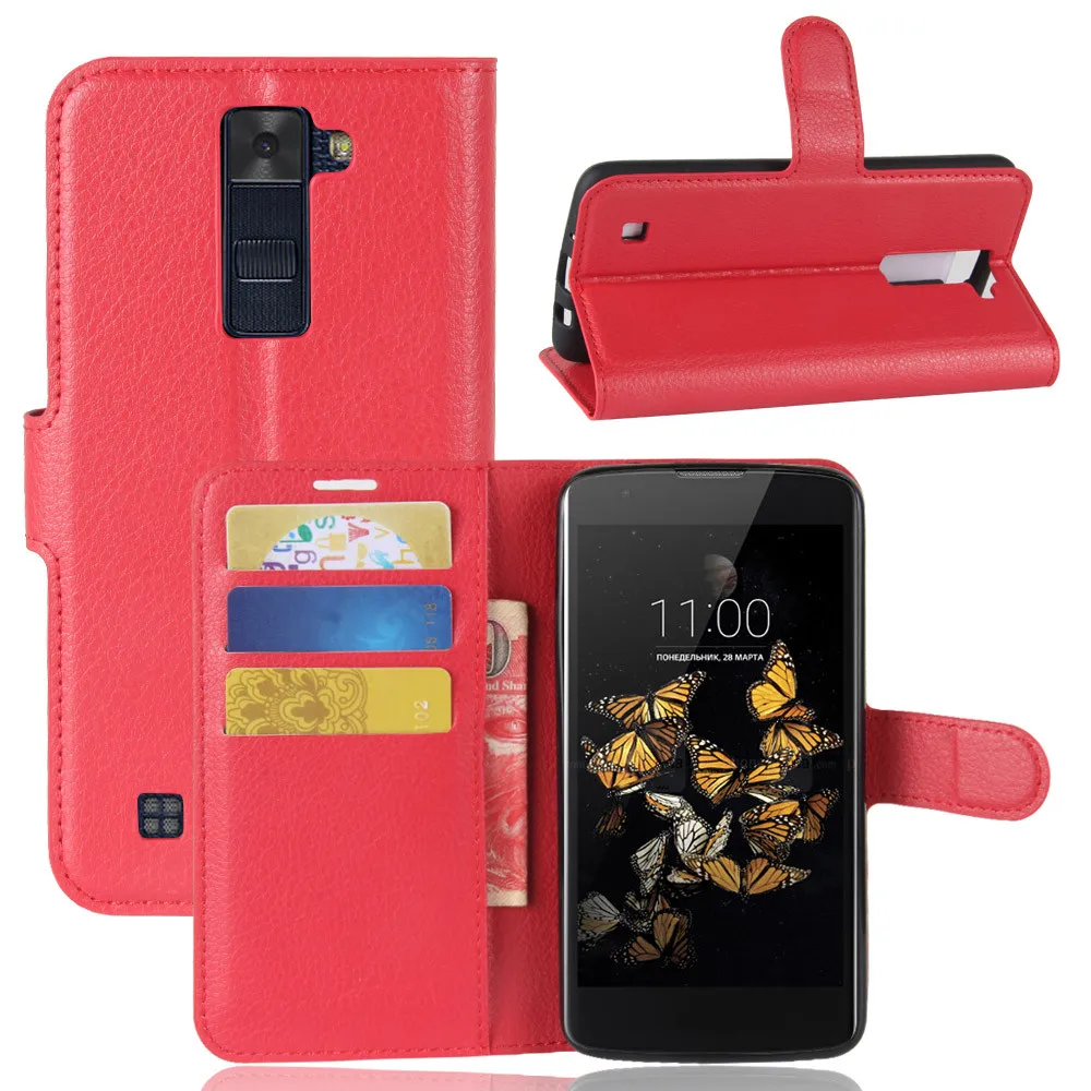 

For LG K8 LTE Case 5.0 Luxury Flip PU Leather Card Slots Wallet Stand Case For LG K8 2016 K350 K350E K350N K350NDS Phone Bags