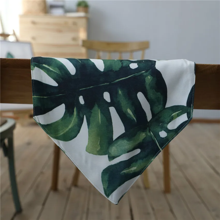 Leaves Waterproof Table Runner Dust Cover Contracted End Of Bed Table Flag Tablecloth For Wedding Party TV Cabinet Dust Cover
