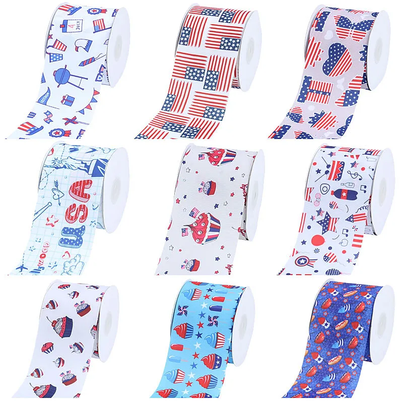 

FLRARibbon free shipping 38MM 75MM July 4th ribbon