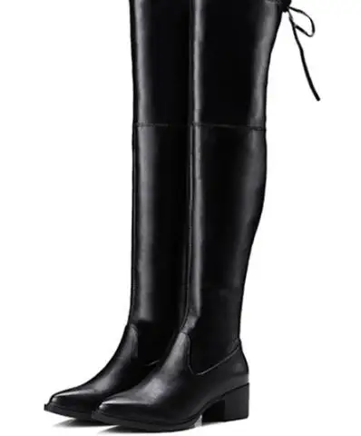

Women High Boots Over The Knee Winter Shoes Black Sexy Thick Heels Women Fashion.