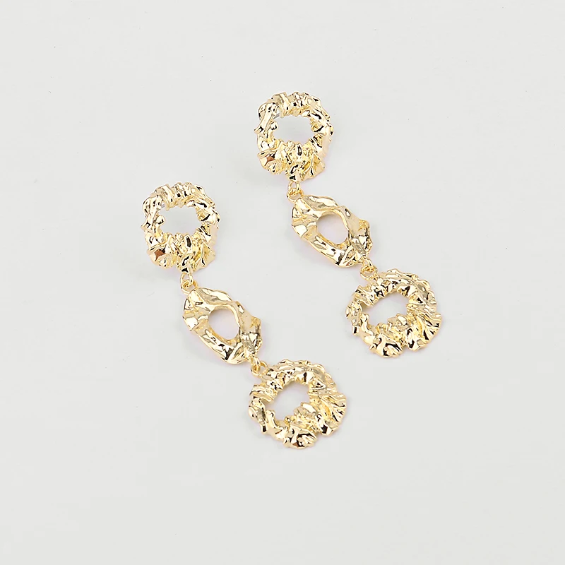 Peri'sbox Unique Gold Color Irregular Long Dangle Earrings for Women Baroque Geometrical Earrings Metal Drop Charms Earrings Peri'sbox Unique Gold Color Irregular Long Dangle Earrings for Women Baroque Geometrical Earrings Metal Drop Charms Earrings
