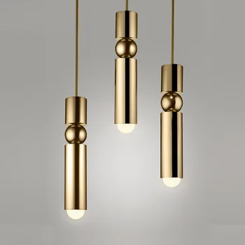 

Modern LED Pendant Light For Bar Kitchen Gold Metal Light Fixture Single Head For Living room Decorative Hanging Lamp Dinning