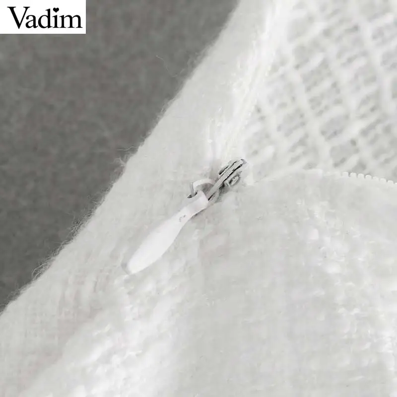 Женское элегантное платье vadim однотонная белая мини юбка с молнией сбоку Женская