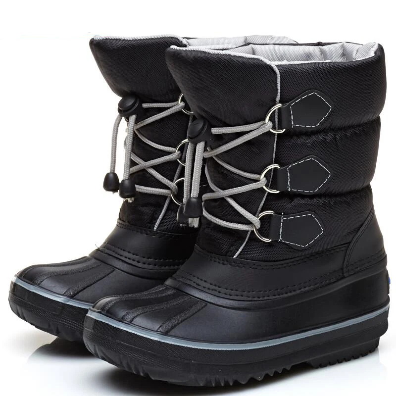 SKHEK/Плюшевые войлочные сапоги; зимняя обувь для мальчиков; теплая детская зимняя обувь для маленьких девочек; зимние сапоги для малышей; детская обувь - Цвет: Черный