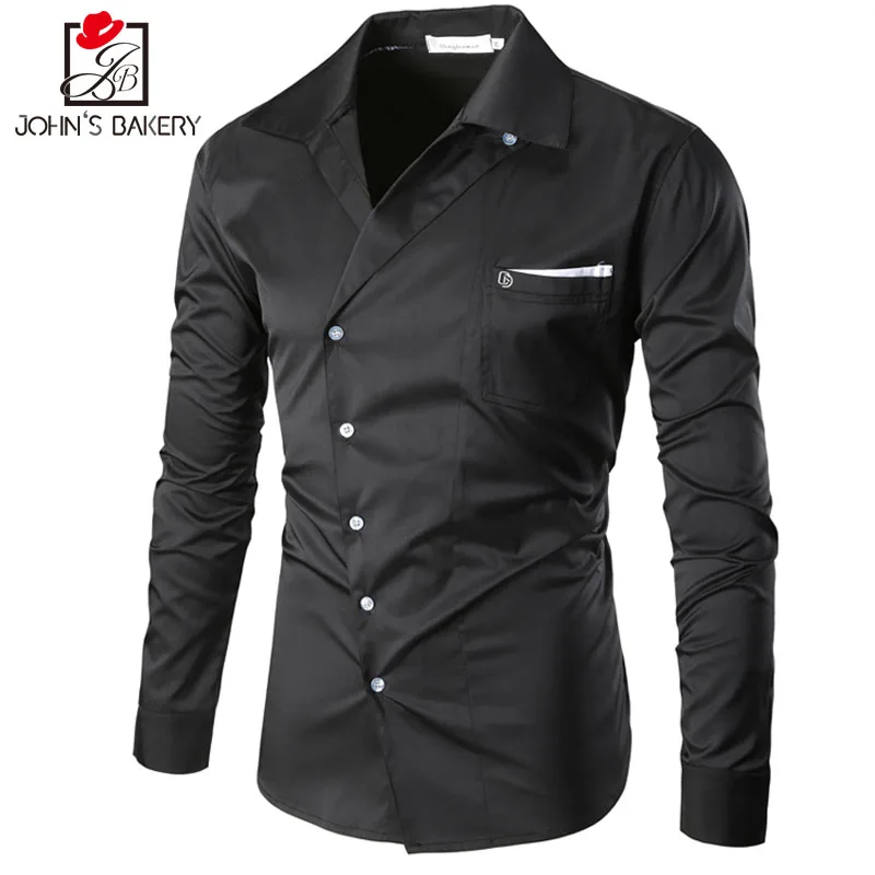 2017 Sale Real Spandex Men Casual Shirt Solid Turn down Collar Shirts