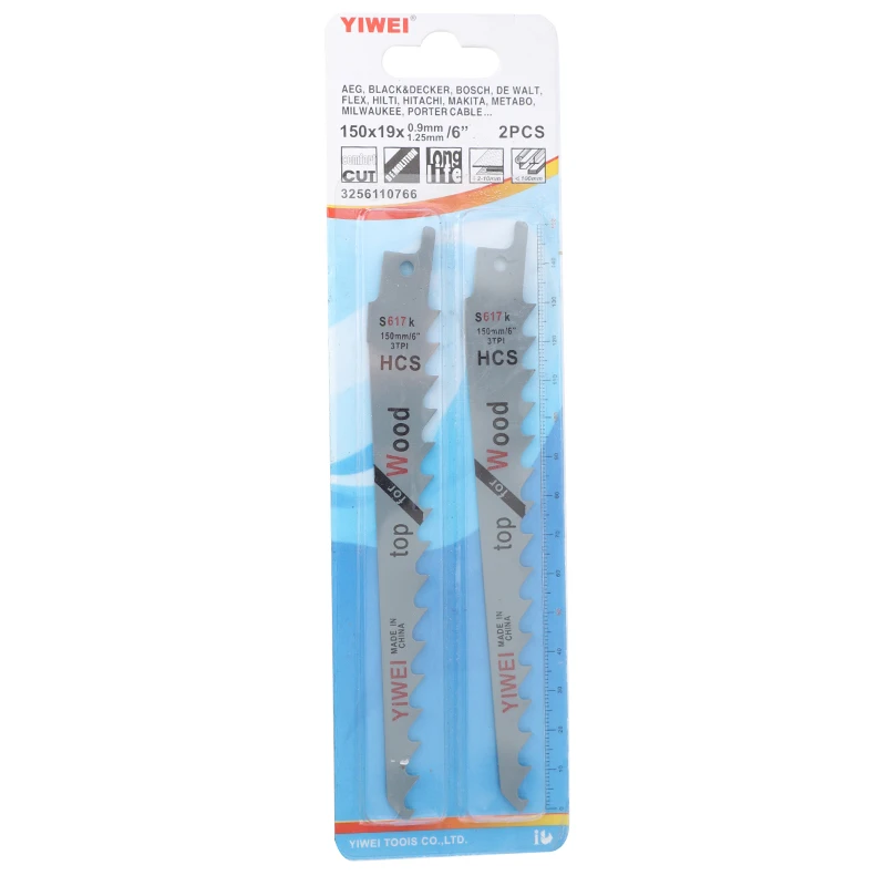 YIWEI 2 шт. S617K поршневые лезвия для пилы зубчатый Режущий инструмент для металла деревообработки