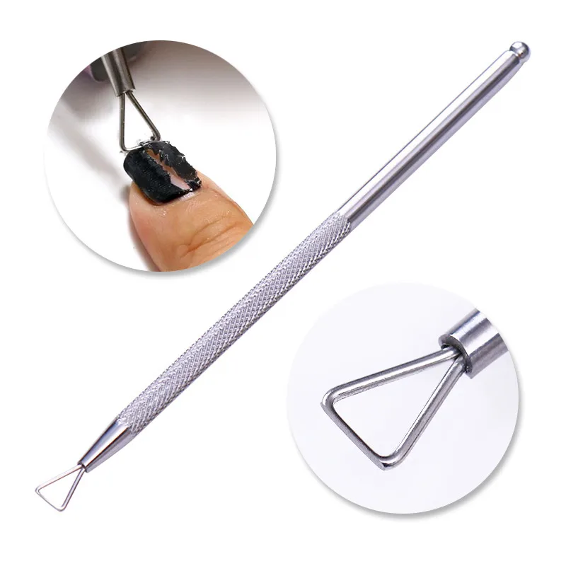 Triangle-Stick-Rod-UV-Gel-Polish-Remover-Culticle-Pusher-Stainless-Steel-Manicure-Nail-Art-Tool-for