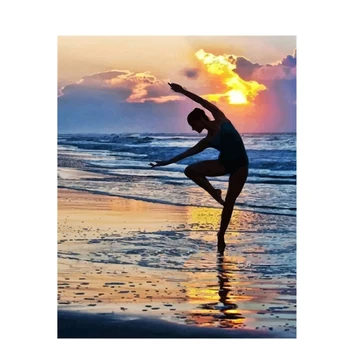 

Painting By Numbers DIY Dropshipping 40x50 50x65cm Ballet dancer by the sea Figure Canvas Wedding Decoration Art picture Gift