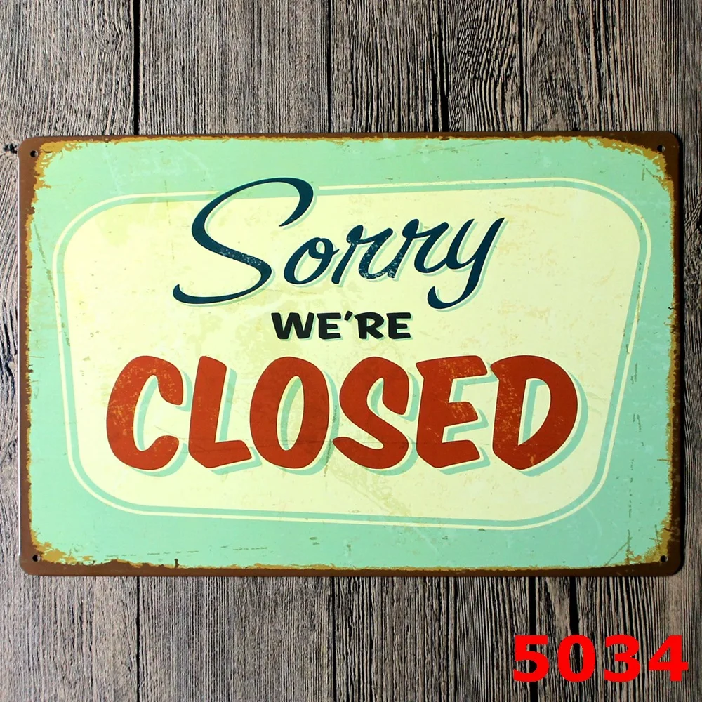 store closed signs