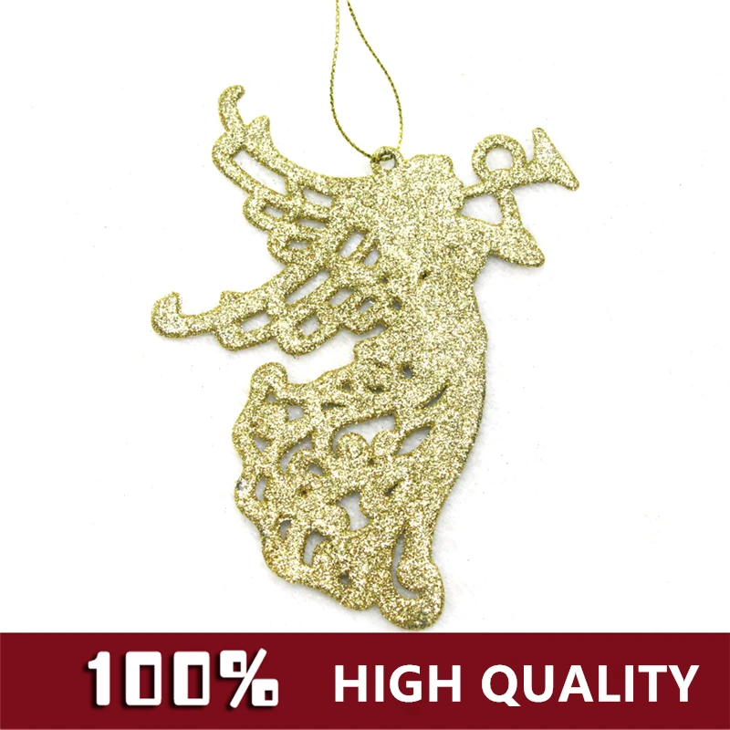 

1 PC Gold powder Colorful Horn angel Christmas tree decorations Xmas tree present adornments DIY party product accessories