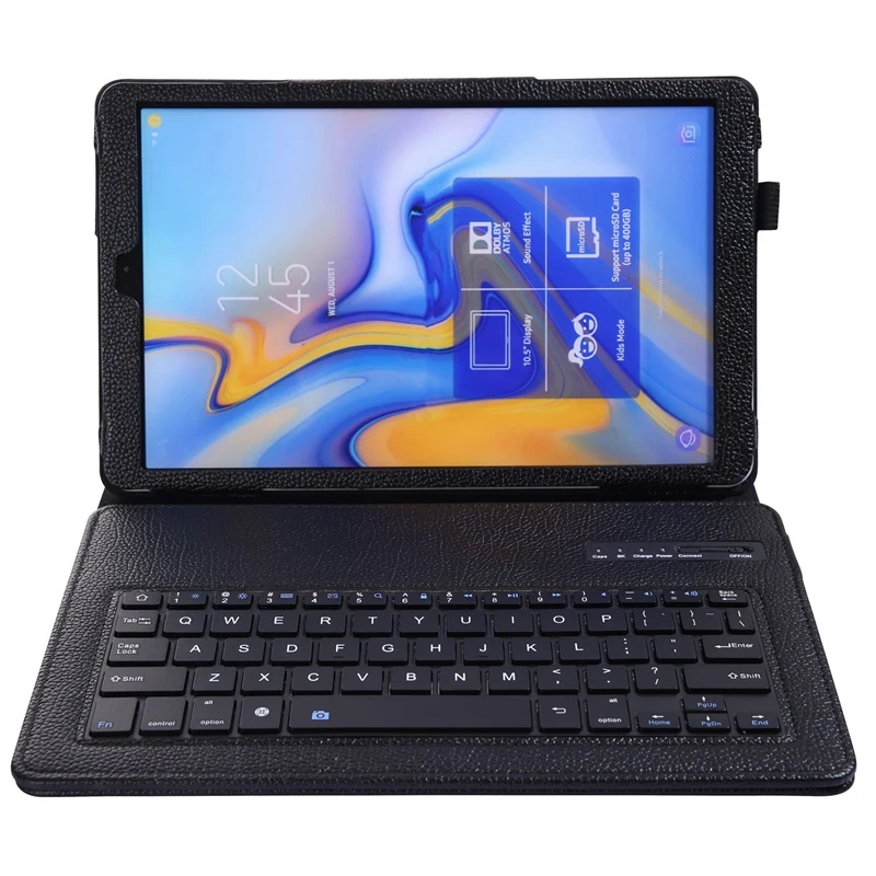 Чехол с клавиатурой Lychee для samsung Galaxy Tab A 10,5, модель Sm-T590/T595/T597, тонкий легкий Чехол-подставка со съемной крышкой - Цвет: Black