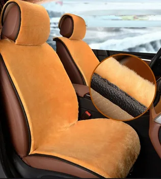 

rete Car Front Seat Cover Universal Fit SUV sedans faux fur warm soft