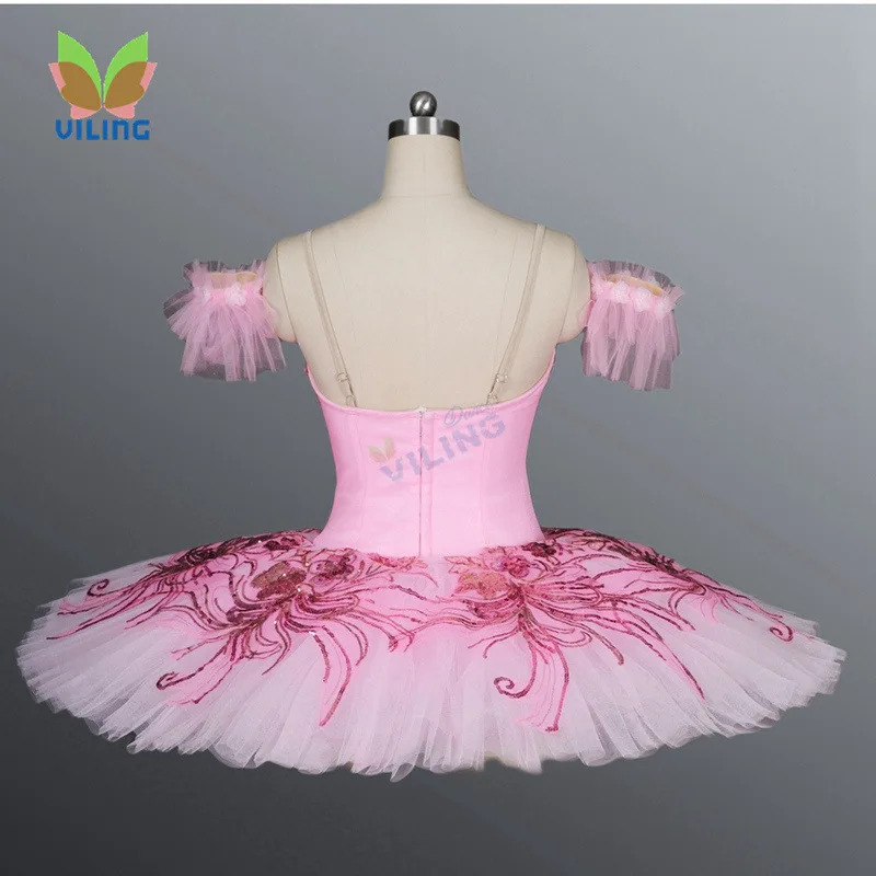 Розовый Танцы балетный костюм классическая профессиональная балетная пачка Юбка для девочек Щелкунчик балетное платье