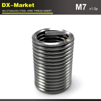 

m7*1.5D *1.0P , 100pcs , fine thread sus304 wire thread inserts for ISO metric bolt threads , Damaged Thread Repair sleeve