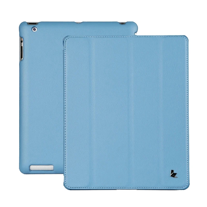 Jisoncase, роскошный умный чехол для iPad 4, 3, 2, откидной Чехол-книжка, кожаный чехол-подставка, авто пробуждение, спящий чехол для iPad 2, 3, 4, чехол, Funda Capa - Цвет: Blue