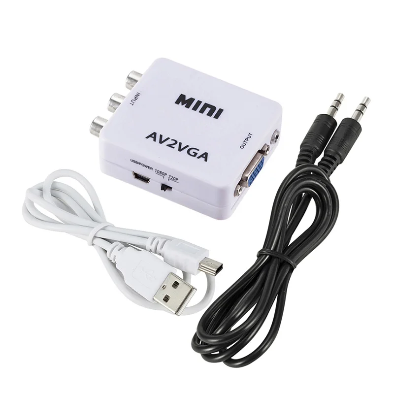 

Mini HD AV2VGA Video Converter AV to VGA Video HD TV Converter NK-Shopping