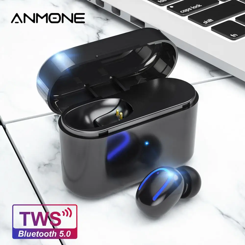 ANMONE TWS 5,0 Bluetooth наушники беспроводные Bluetooth наушники-вкладыши стерео спортивные наушники Игровые наушники с зарядным устройством