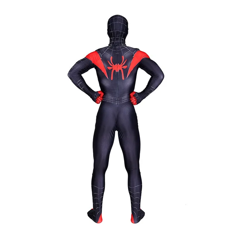 Взрослый Детский костюм Человека-паука вдали от дома для мужчин и мальчиков в стихах паука Майлз Моралес Хэллоуин черный костюм Спайдермен