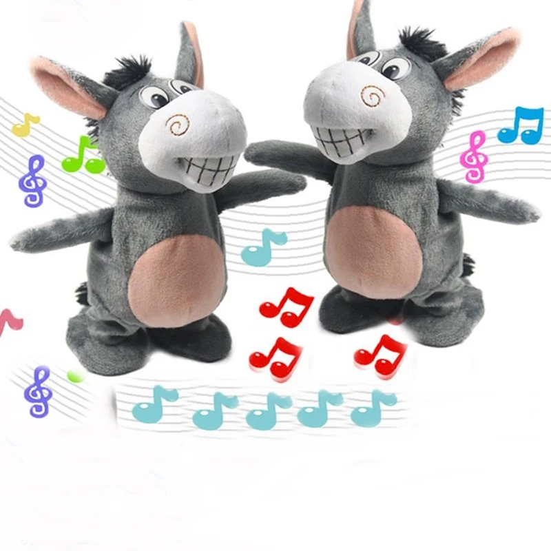 Cute Talking Walking Donkey Plush stuffed Toy Dolls Interactive Burro W/ Sound recording