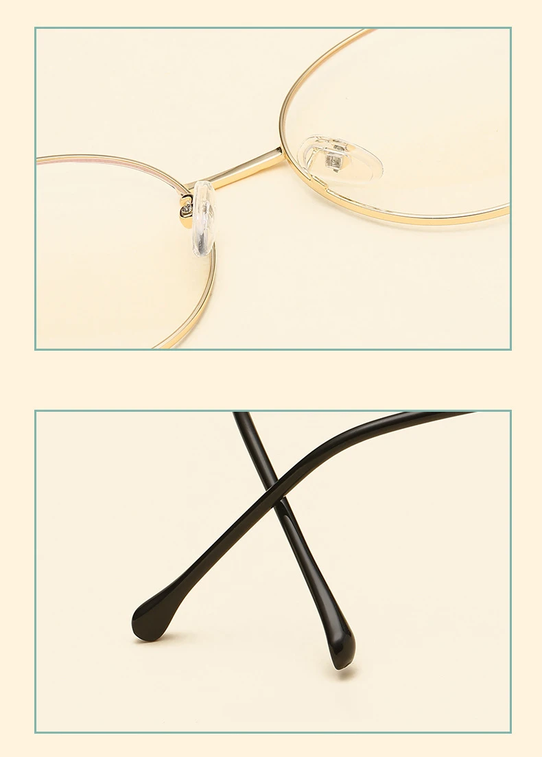 NOSSA новые металлические ретро очки оправа кошачьи уши круглые плоские зеркальные Мужские и женские Личности литературные милые очки оправа
