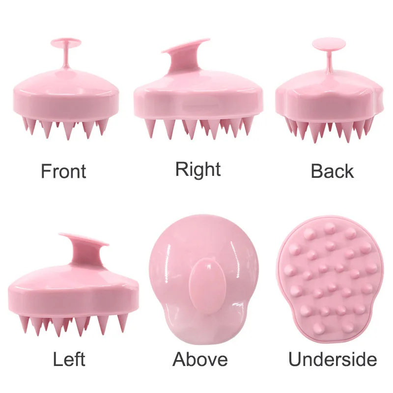 Spa Massage Brush Silicone Head Body Shampoo Scalp Comb Hair Washing Shower Brush TK-ing