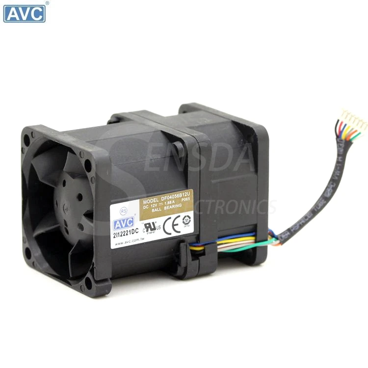 Вентилятор охлаждения для сервера AVC 4056 DF04056B12U 4 см 12В 1.88A с напорным ветром 1U|1u server