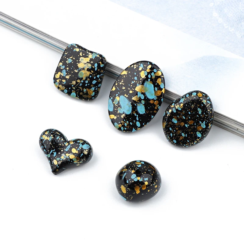 

5pcs Irregular Colorful Cobblestone Resin Charms Bead Findings DIY Vintage Craft Cabochon Earring Necklace Jewelry Patch Making