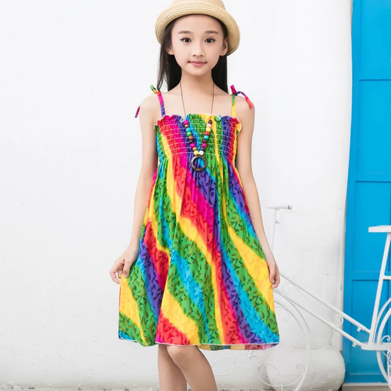 Dresses Summer 2017 S Bohemian Sundress Colorful Beach Dress Dresses Summer 2017 S Bohemian Sundress Colorful Beach Dress Print Viscose Sleeveless Onepiece Robe Fille Enfant Disfraces In From Mother Kids