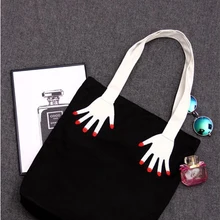 Корейский Harajuku Забавный Ретро мягкий двусторонний вышитый палец зеленый мешок Холщовая Сумка через плечо сумка для покупок