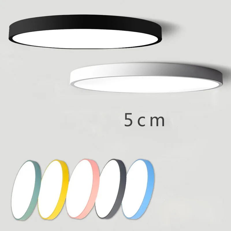  Modern ultra-thin led ceiling lamp round bedroom lamp living room room balcony lamp macaron simple  - 32996146234