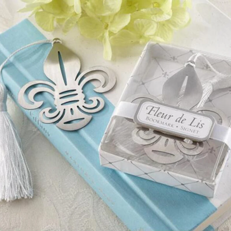 

100PCS Fleur De Lis Bookmarks Recuerdos Para Bautizo First Communion Baby Shower Souvenirs Wedding Favors and Gifts For Guest