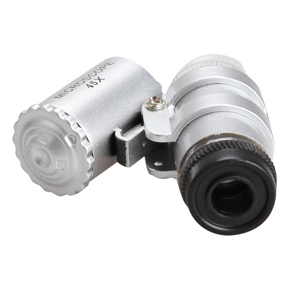 45X мини-микроскоп Лупа со светодиодный лампой ювелирное украшение в виде лупы наличные определить MG10081-4 88@ M23