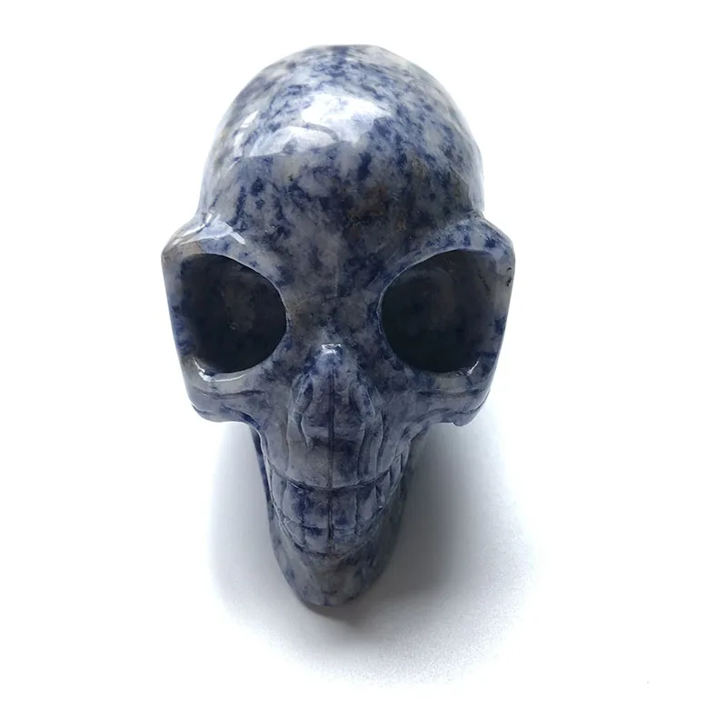 

Natural Crystal Blue Dot Stone Quartz Alien Skulls Hand Polished Extra-terrestrial Feng Shui For Deco FYY