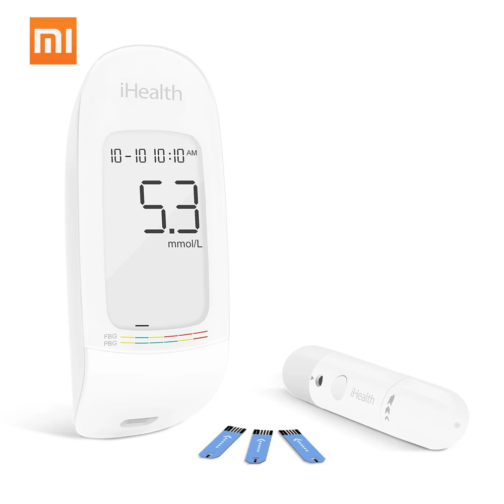 

Xiaomi IHealth Blood Glucose Meter With Test Strips Lancets Compact Portable 5 Gears LCD Digital backlight Memory Storage