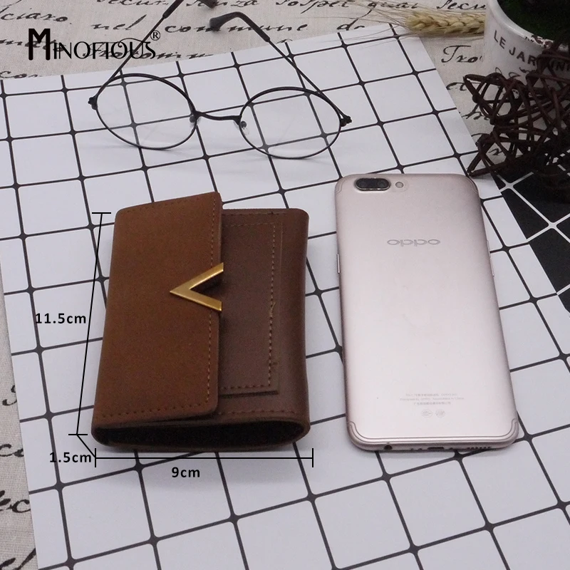 MINOFIOUS Матовый кожаный маленький женский кошелек Брендовые женские Мини кошельки