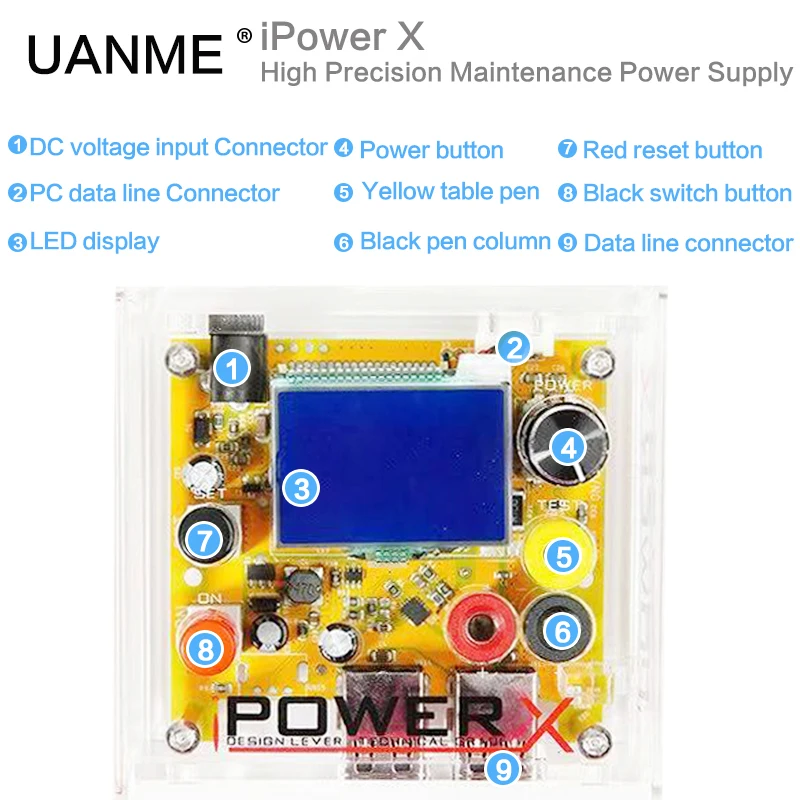 

iPOWER X Box high precision DC to DC power supply Voltage tester input for iphone boot cable 6 7 8 8P X one button fast boot