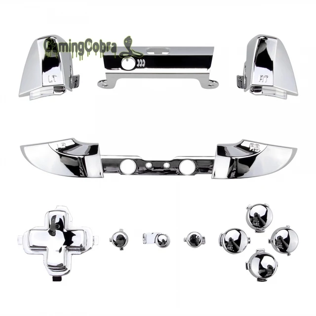 Best Price Chrome Silver Replacement Mod Full Set Buttons for Xbox One S Game Controller - SXOJ0208
